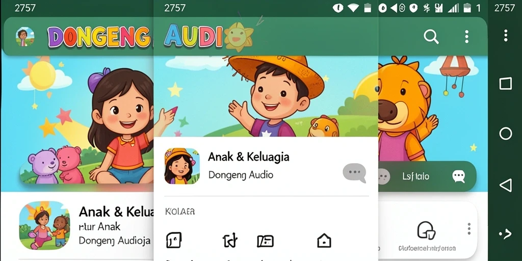 Antarmuka aplikasi 2757 yang menarik untuk Dongeng Audio.