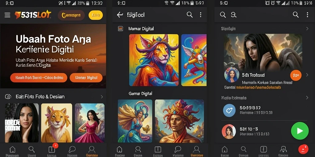Antarmuka sederhana dan fitur canggih aplikasi Gambar Digital.