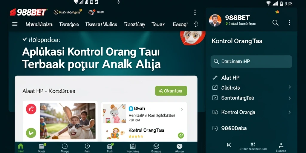 Antarmuka 988BET menampilkan kontrol dan pemantauan aktivitas anak.