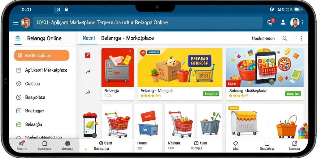 Antarmuka aplikasi DY01 yang modern dan mudah dinavigasi.