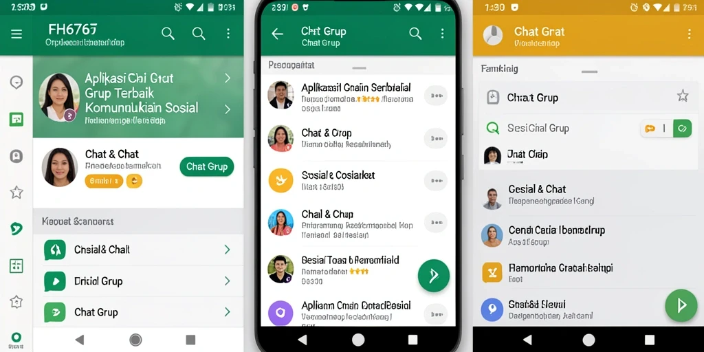 Tampilan antarmuka aplikasi FH6767 yang mudah digunakan dalam Chat Grup.