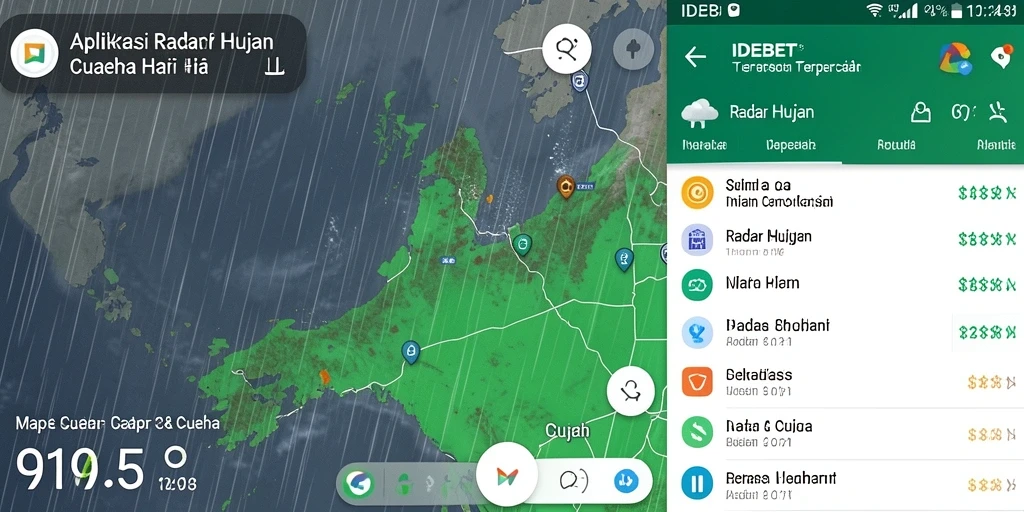 Tampilan aplikasi IDEBET dengan fungsi Radar Hujan yang interaktif.