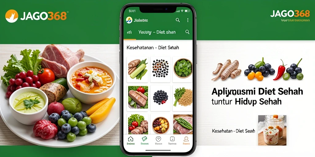 Antarmuka aplikasi JAGO368 yang user-friendly untuk Diet Sehat.