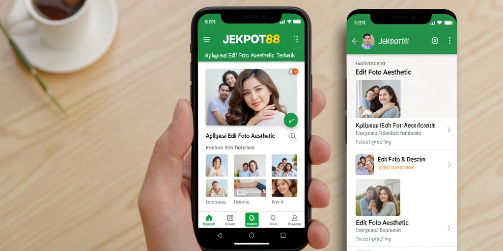 Antarmuka menarik aplikasi Edit Foto Aesthetic JEKPOT88